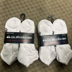 NWT Quiksilver Men's half cushioned  Low Cut Socks 16 pairs 