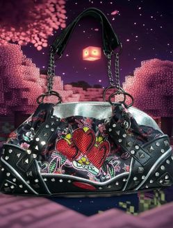 Ed Hardy Studded Chain Shoulder Bag