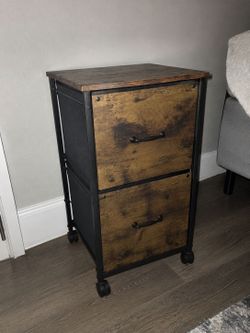2 Drawer Mobile File Cabinet, Wood Top Home Office Filing Cabinets