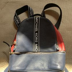 Michael kors rhea medium logo best sale tape backpack