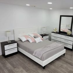 Bed , Dresser, Mirror And 2 Nightstands ▪︎ Cama , Cómoda, Espejo Y 2 Mesitas De Noche 