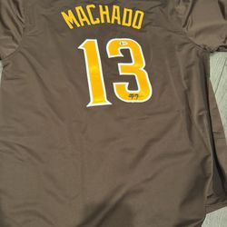 Manny Machado Signed Brown Custom Jersey, Authenticated, Padres, Chargers