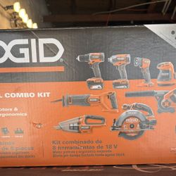 RIDGID 18V Cordless 8-Tool Combo Kit