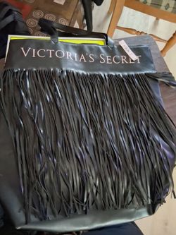 Victoria's Secret Black Fringe Tote Bag
