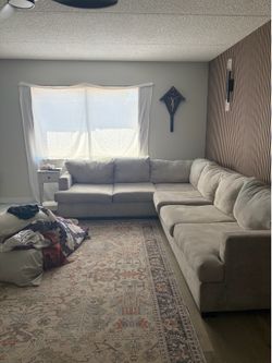 grey/taupe/beige sectional couch