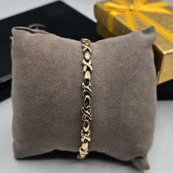 10kt Gold X Style Bracelet Pulsera De Oro 10kt