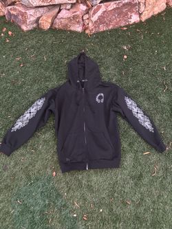 Black Chrome Hearts zip up hoodie