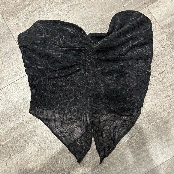 Bundle of 2 Shein Black & White Strapless Lace Tops