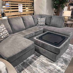 U Shaped Sectional, Delivery&Finance Options, Putty Color, SKU#1029402R