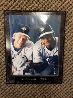 Ken Griffy Jr. & A-Rod classic throwback Mariners photo frame