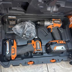 Ridgid 18v Cordless Combo Drill And Impact With Battery And Charger 