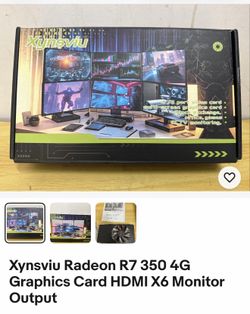 Xynsviu Radeon R7 350 4G Graphics Card HDMI X6 Monitor Output