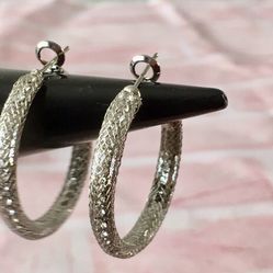 Silver Hoop Earrings 