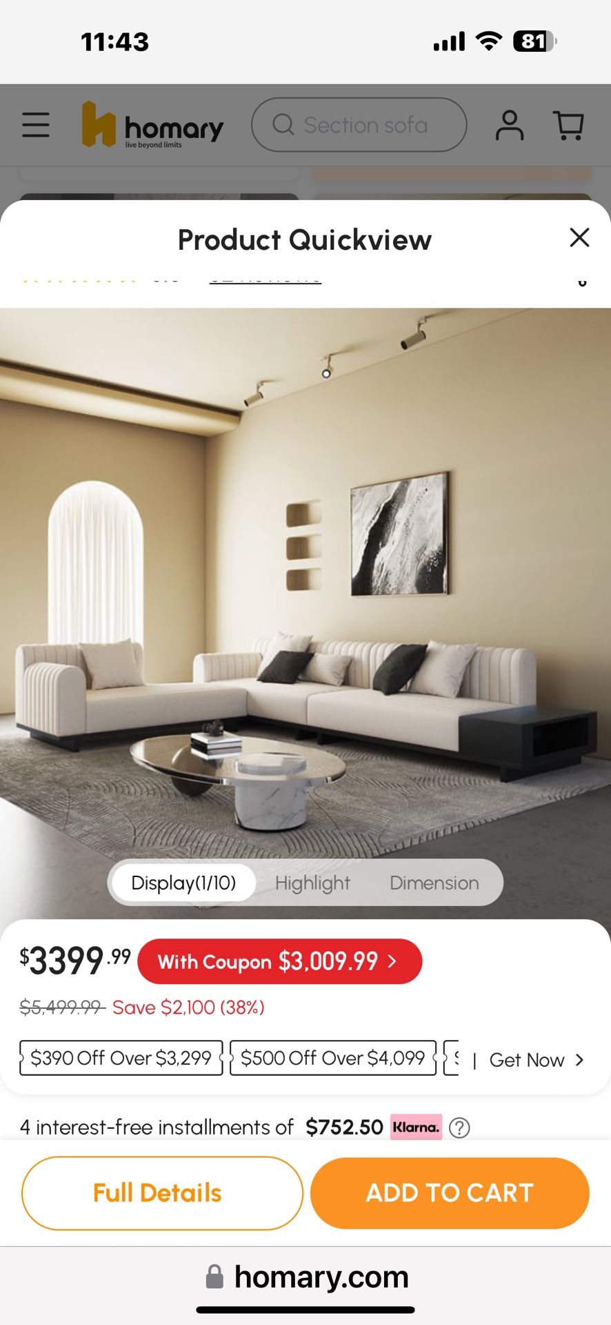 The section sofa cotton 