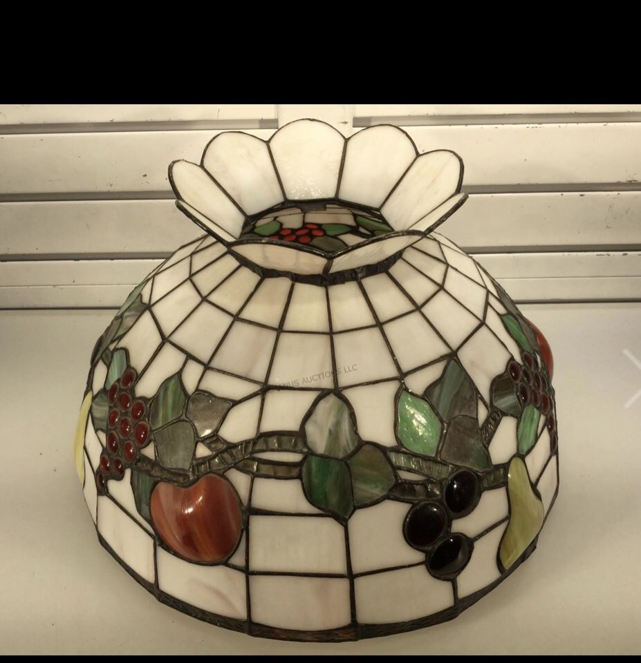 Stained glass fruit pattern hanging lamp shade 17” D