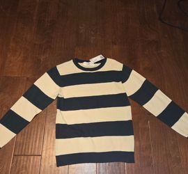 H&M Teens Size 10 Striped Crew Neck Long Sleeve Knit Pullover Sweater