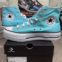 NEW Women's Converse Chuck All Star Hi Shoes Lift Platform A07570F Triple Cyan Women 6, 6.5, 7.5, 8, 8.5, 9