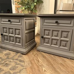 2 Night Stands, Solid Hardwood, Heavy, Great Condition 