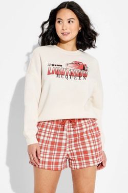 Mighty Fine Women’s XL Plaid Drawstring SweatShorts Set
