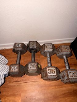 Cast Iron Hex Dumbbells 30 and 35 lb Pairs