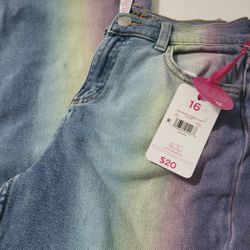N. Peoria Brand New Girls Justice Sz 16 90s Baggy Ombre Jean Pants Description For Pick Up Location Options 