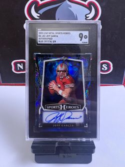 2025 Leaf Metal Sports Heroes #BA-JG2 Jeff Garcia autographed Blue Crystal 3/4 SGC 9