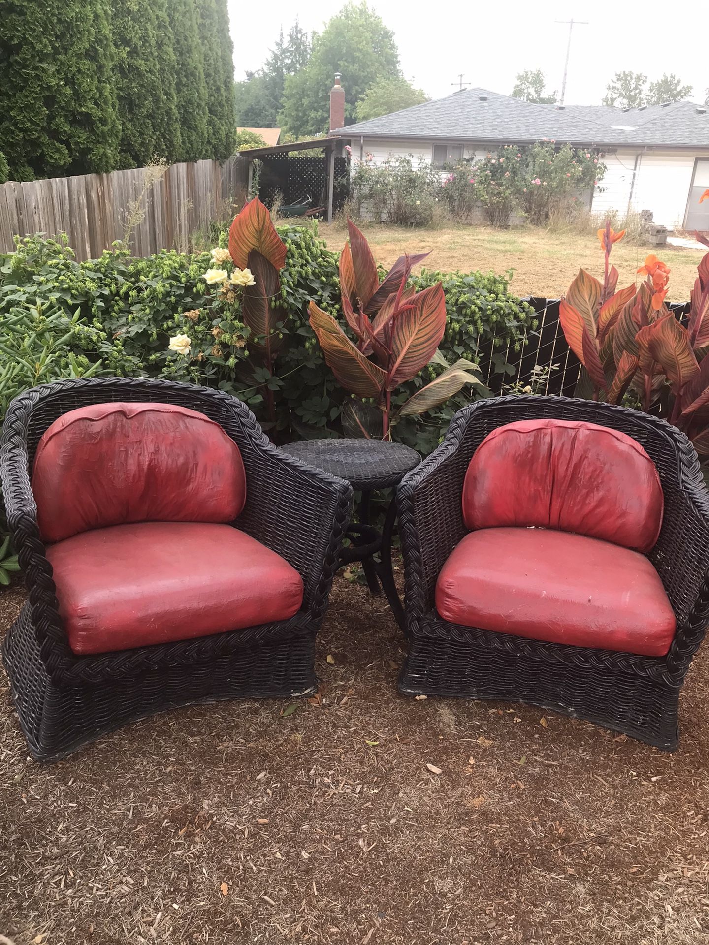 Rattan Chairs & Table
