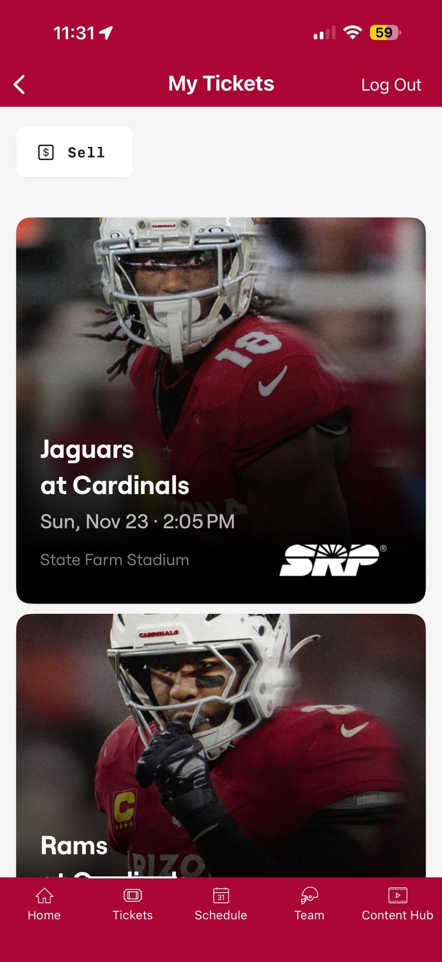 2 Club level Cardinals tickets Section 219