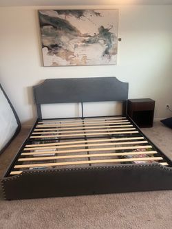 King size bed frame with storage