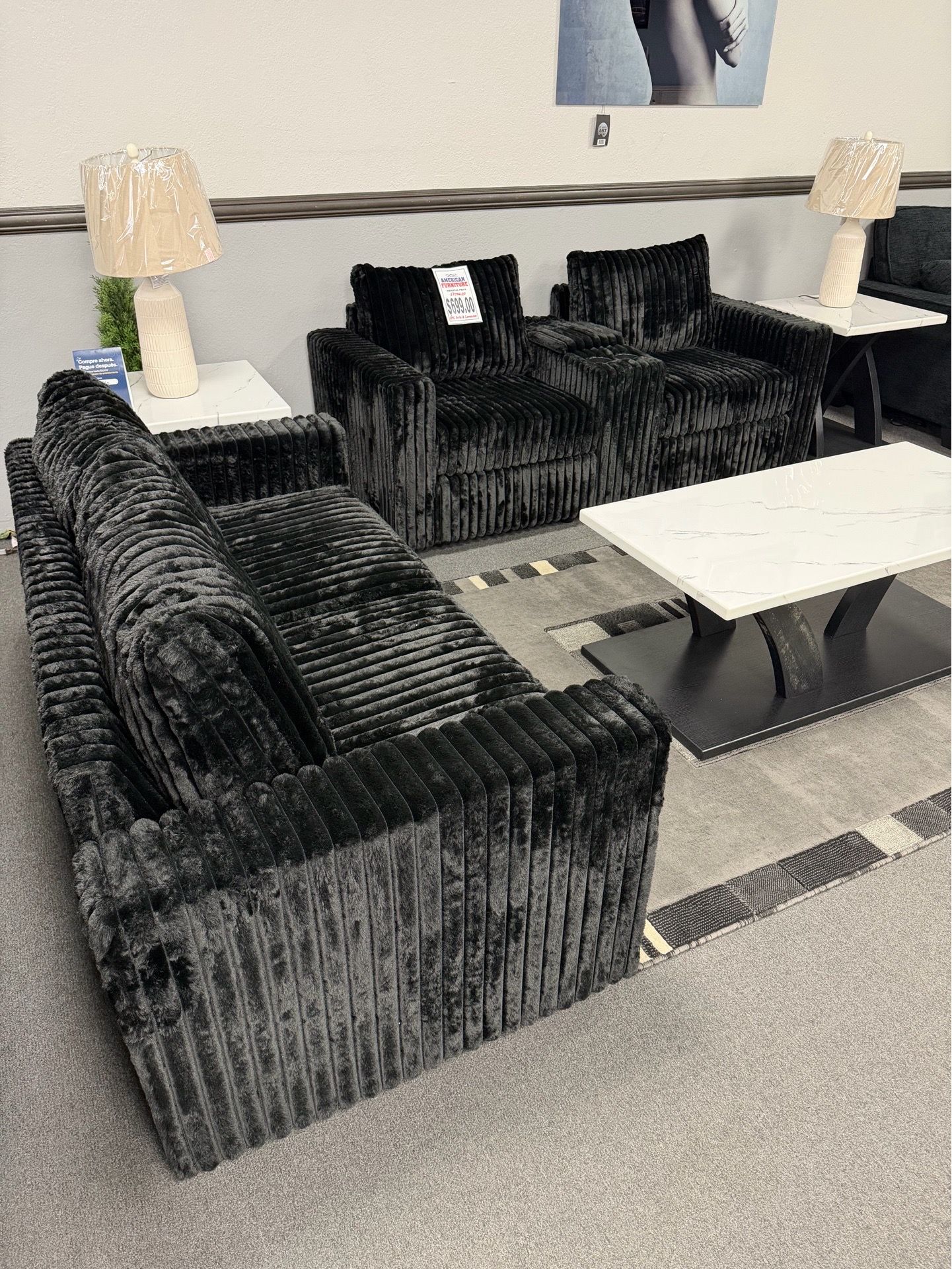 Black Sofa & Loveseat