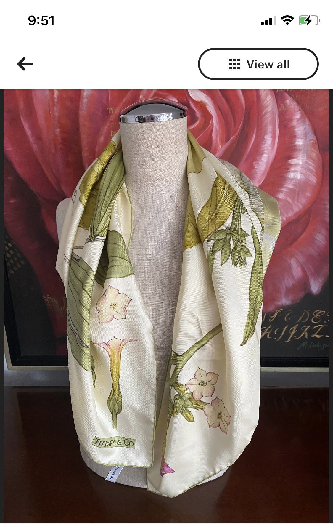 Vintage Tiffany Silk Scarf 