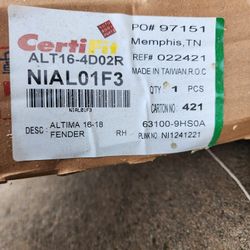2016-2018 Nissan Altima Right Front Fender