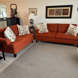 Best offer Orange love seat and 3 seater couch