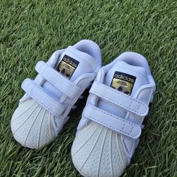 Adidas Baby Superstar Crib Sneakers Shoes S79916 White Black Size 2K
