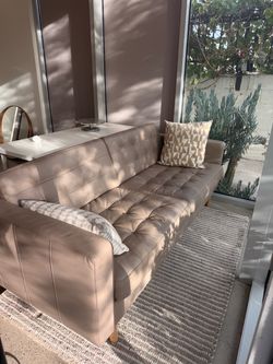 Ikea Leather Sofa in Taupe