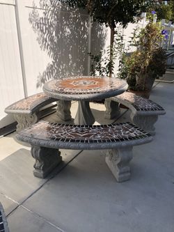 Concrete Patio Table Set
