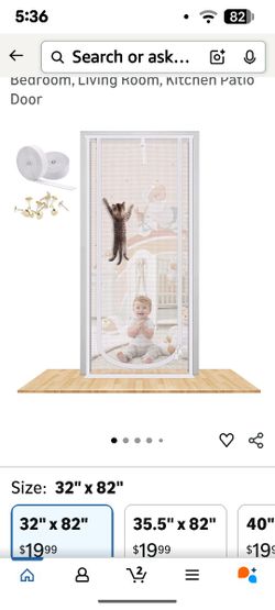 Reinforced Cat Screen Door, 32”X82” Heavy Duty Pets Proof Screen Door with Bilateral Zipper, Prevent Dogs Cats Running Out from Home, Bedroom, Living 