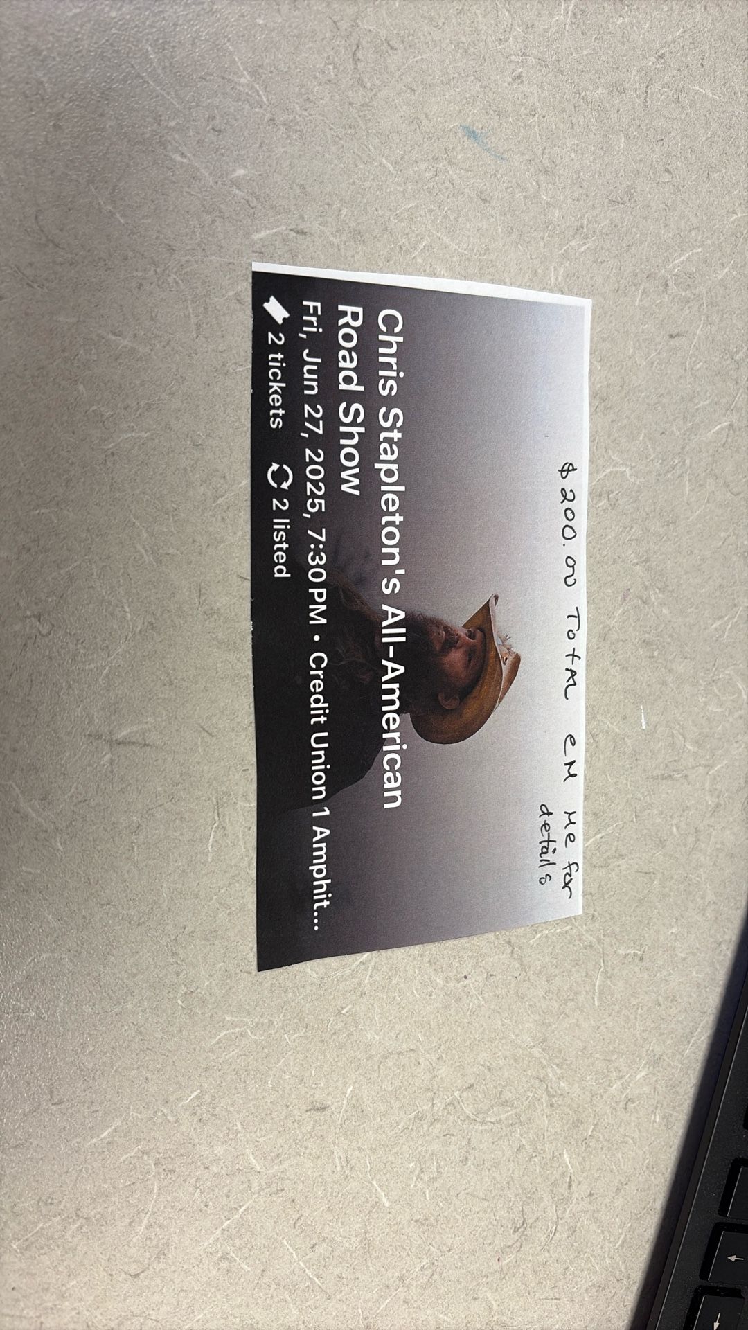 2 Chris Stapleton Tickets
