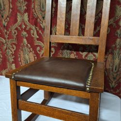 Authentic Antique Mission Oak Stickley Rocking Chair.