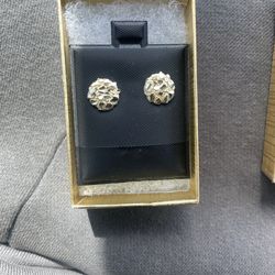 10k gold nugget circle earrings