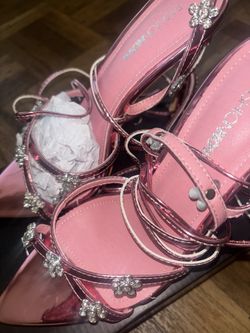 Pink Chrome High Heels Size 7.5 *fashion nova*