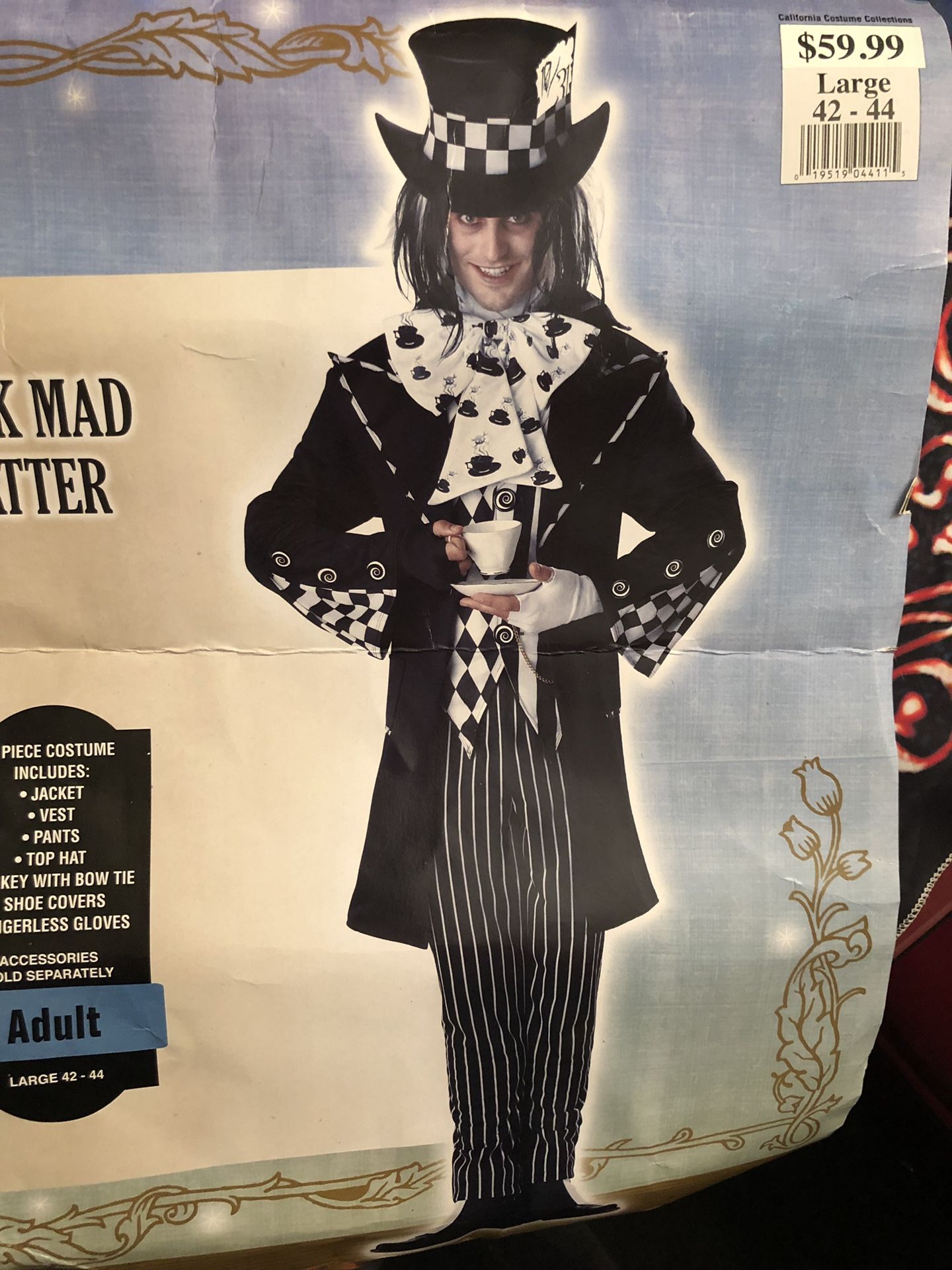 Dark Mad Hatter Costume Adult 42-44
