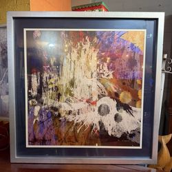 Beautiful Acrylic Signed Abstract 48 X 48 Art