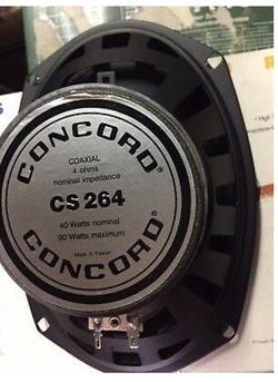 CONCORD CS-264 6''X 9'' DYNAMIC RANGE 3''-TWEETER 90 W SPEAKERS RARE OLD SCHOOL