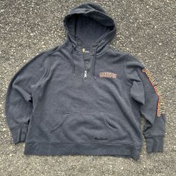 Grey Carhartt quarter zip up with hood 