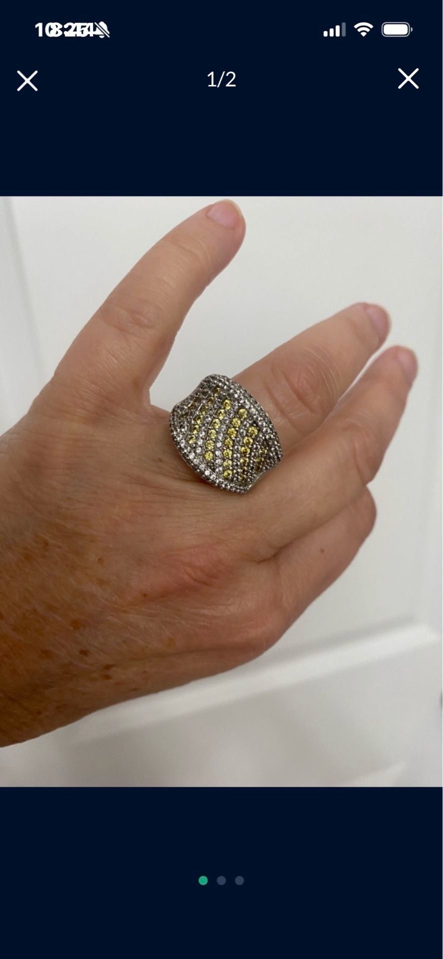 Yellow CZ Diamond Ring
