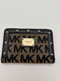 Michael Kors MK Logo Studded Zip Wallet
