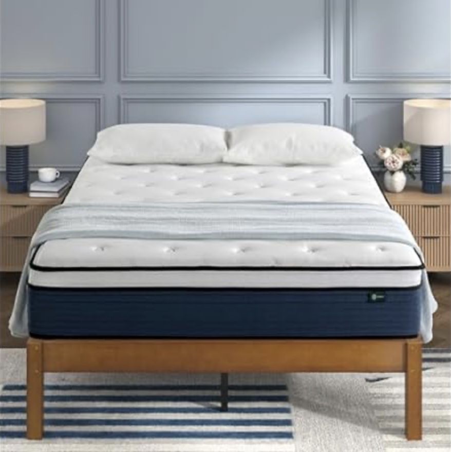 NEW Plush Queen Mattress 10 Inch, Hybrid Mattress, Motion Isolation !