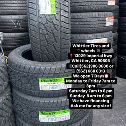 SET OF NEW TIRES, 285/45R22 DELINTE , INCLUDING MOUNTING AND BALANCING. ASK ME FOR ANY SIZE OR BRAND, LLANTAS NUEVAS