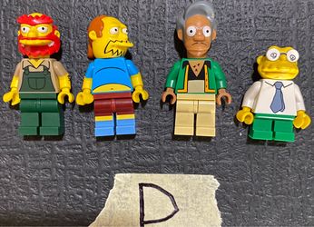 The Simpsons LEGO Minifigures – Willy, Comic Book Guy, Apu & Moleman